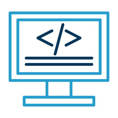 Kod işareti. Kodlama simgesi. vektör illüstrasyonu