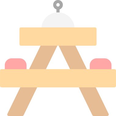 Bir piknik tablosu simgesinin vektör çizimi 