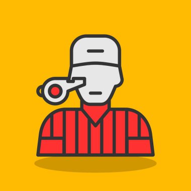 futbol hakemi simgesi düz stil 