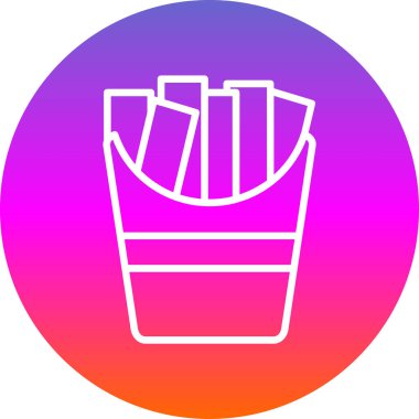 Patates kızartması simgesi, vektör illüstrasyon basit tasarım izole 