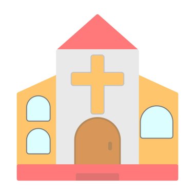 Kilise simgesi, vektör illüstrasyonu basit tasarım