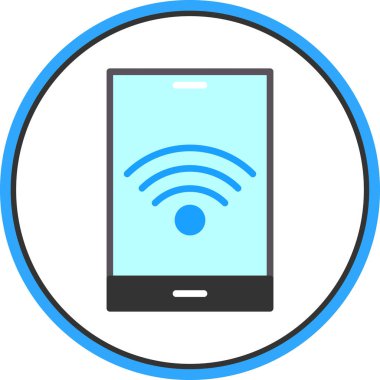 wifi sembollü tablet pc, vektör illüstrasyonu, kablosuz simge
