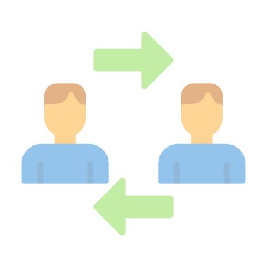 İki ok vektör simgesi olan iki adam