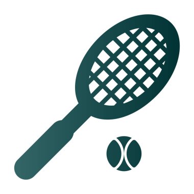 Top simgesi vektör çizim tasarımı olan raket