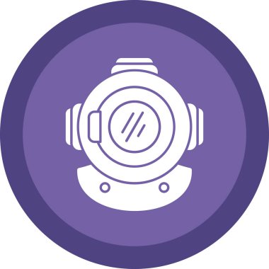 Dalış Miğferi simgesi vektör illüstrasyonu