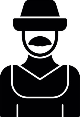 Şapka vektör illüstrasyonlu adam