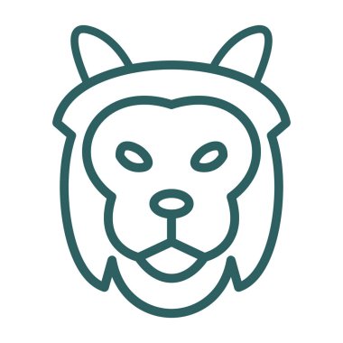 Aslan etobur simgesi, basit vektör illüstrasyonu 