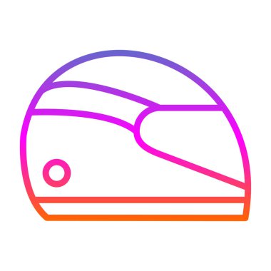 Kask simgesi basit tasarım illüstrasyonu 