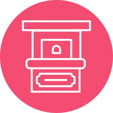 Bilet Ofisi simgesi vektör illüstrasyonu