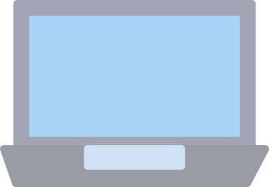 Basit dizüstü bilgisayar simgesi, vektör illüstrasyonu