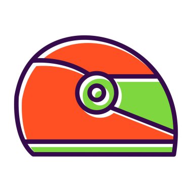 Kask simgesi basit tasarım illüstrasyonu 