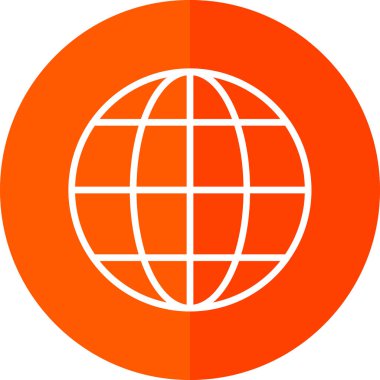 turuncu arkaplanda izole edilmiş dünya simgesi