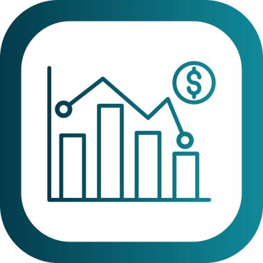 Pazar dalgalanması simgesi, vektör illüstrasyonu
