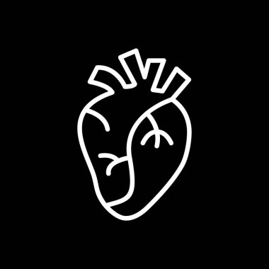 İnsan kalbi simgesi, vektör illüstrasyonu basit tasarım