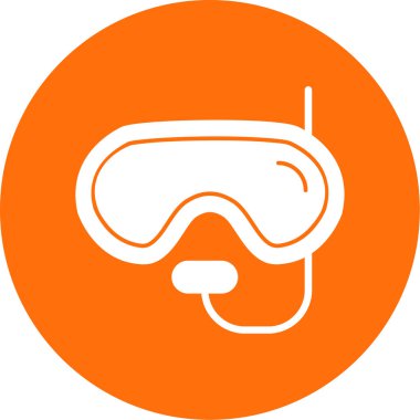 Beyaz arkaplandaki kayak maskesinin vektör çizimi