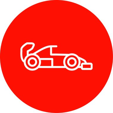Yarış arabası web simgesi, basit vektör illüstrasyonu