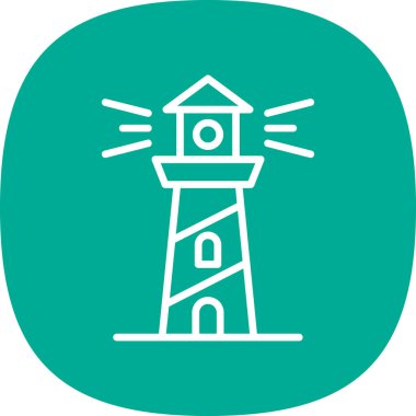 deniz feneri web simgesi, vektör illüstrasyonu 