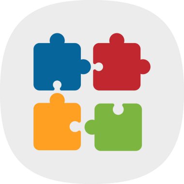 yapboz parçaları, ağ basit illüstrasyon