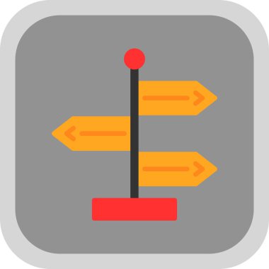 Yön, işaret direği simgesi. Basit vektör illüstrasyonu