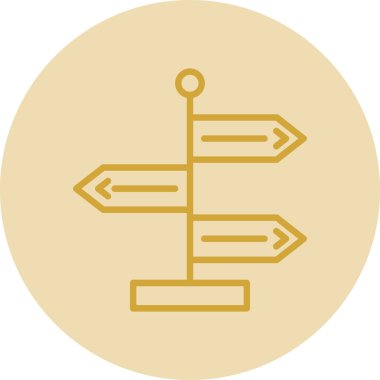 Yön, işaret direği simgesi. Basit vektör illüstrasyonu