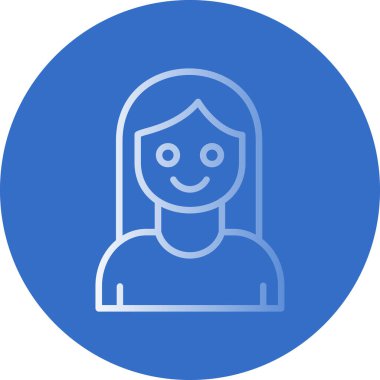 kız düz simgesi, vektör illüstrasyonu