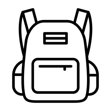 sırt çantası simgesi vektör illüstrasyonu