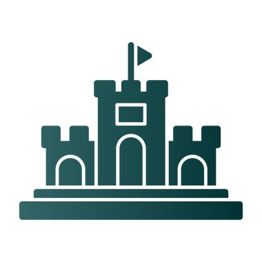 Kumdan kale simgesi, vektör illüstrasyonu basit tasarım