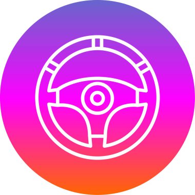 araba direksiyonunun düz simgesi, vektör resimli 