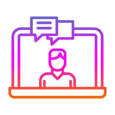 dizüstü sohbet renk vektör illüstrasyonu