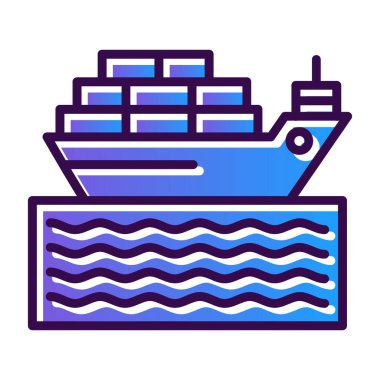 Kargo gemisi kutsal kişilerin resmi, vektör çizim