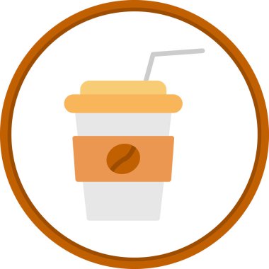 Saman içen kağıt kahve fincanı. Kafe logosu. Vektör.