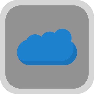 Basit Bulutlu hava simgesi, vektör illüstrasyonu