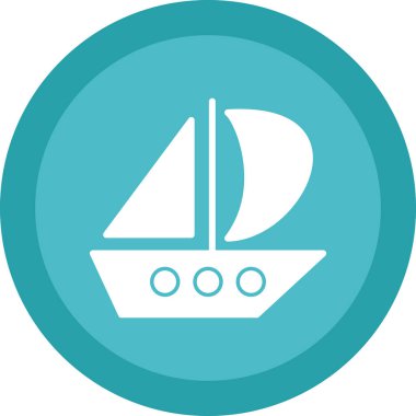 Yelkenli tekne ikonu. Web için yelkenli tekne vektör simgesinin özet çizimi 