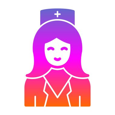 Hemşire hanım. Web simgesi basit illüstrasyon 