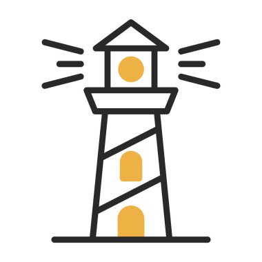 deniz feneri web simgesi, vektör illüstrasyonu 