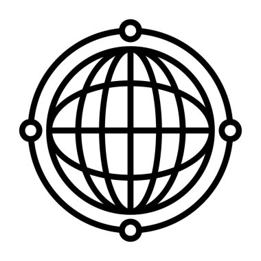  Sanal Dünya Globe web simgesi, vektör illüstrasyonu