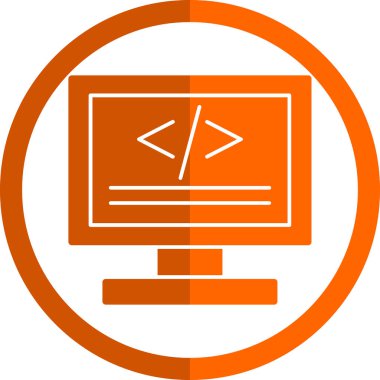 Kod işareti. Kodlama simgesi. vektör illüstrasyonu