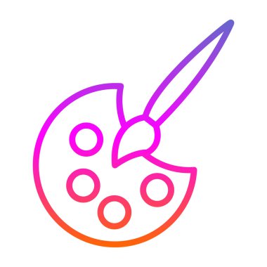 Palet boyama ve boya fırçası simgesi, vektör illüstrasyonu