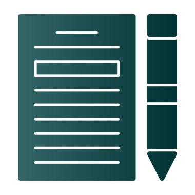 Kağıt ve kalem. Web simgesi basit illüstrasyon