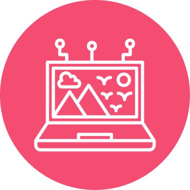 Bilgisayar. Web simgesi basit illüstrasyon