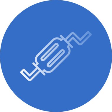 Egzoz borusu sistemi vektör simgesini özetliyor. Sembol, logo