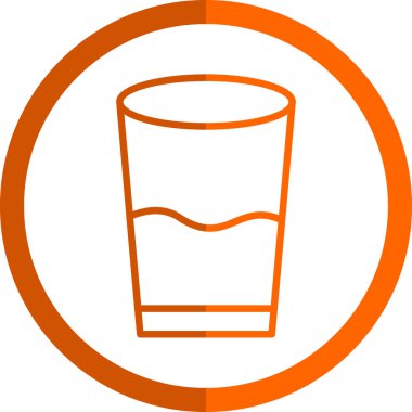 Bir bardak su, içecek ikonu, beyaz arkaplanda izole edilmiş. 