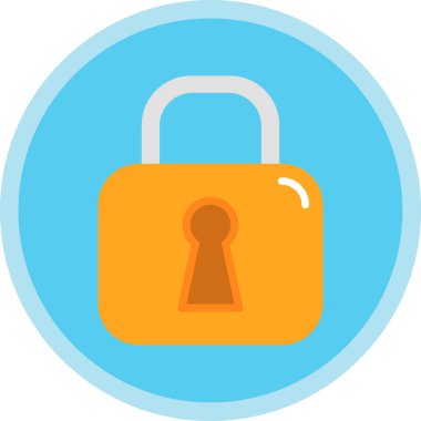 Asma kilit. Web simgesi basit illüstrasyon 