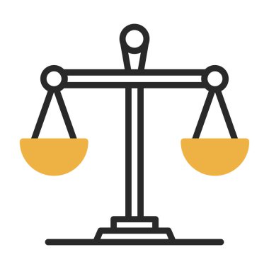 adalet ölçeği simgesi, vektör illüstrasyonu