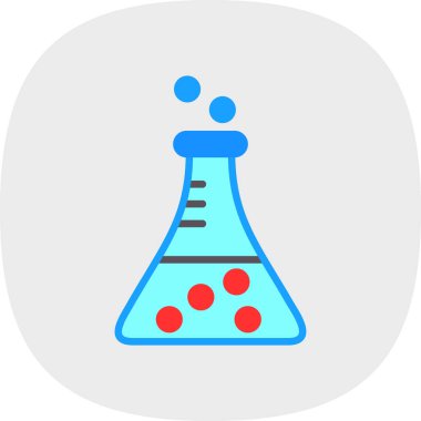 Bilim şişesi. Basit tasarım. Beaker vektör simgesi              