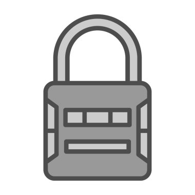 Asma kilit simgesi. web tasarımı için güvenlik kilidi simgesinin karikatür çizimi