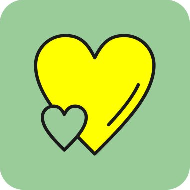 Kalp simgesi, vektör illüstrasyonu basit tasarım