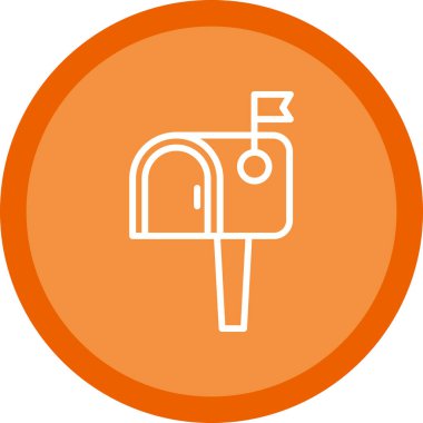 Posta kutusu düz simgesi, vektör illüstrasyonu