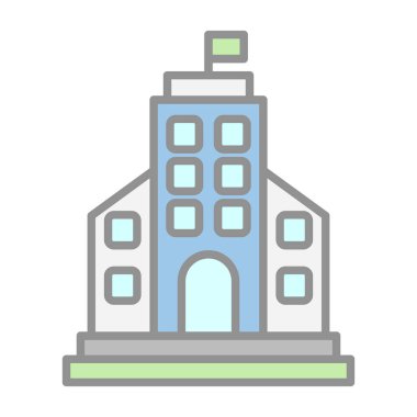 bina simgesi, basit vektör illüstrasyonu