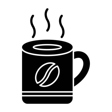 Kahve kupası ikonu. İnce çizgi tasarımı. vektör illüstrasyonu. 